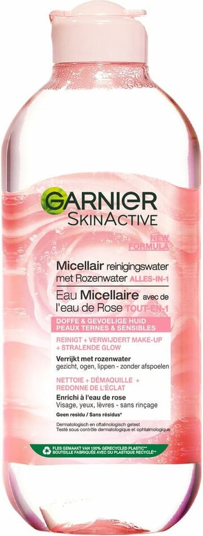Garnier Skinactive Face Micellair Reinigingswater Met Rozenwater - voor de doffe & gevoelige hudi - 6 x 400ml - Voordeelverpakking