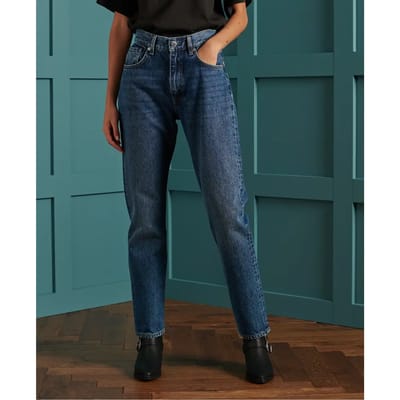 Superdry High Rise Straight Spijkerbroek Blauw 32 / 30 Vrouw