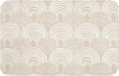 Badmat 80x50 cm - Antislip - Golven - Structuur - Beige - Badmatten voor badkamer - Badkamermat - Douchemat - Badkamer mat