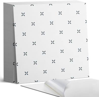 Coloray Plaktegels - Eenvoudig kruispatroon Zelfklevende Tegels - 20 cm x 20 cm - Zwart Plaktegels - 20 stuks - Vierkant PVC Tegels - Plaktegels Badkamer - Plaktegels Vloer - Vinyl Tegels Zelfklevend - Wandtegel Zelfklevend