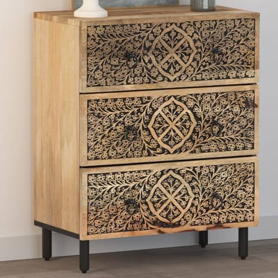 vidaXL - Bijzetkast - 60x33x75 - cm - massief - mangohout