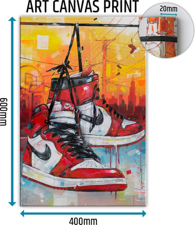Sneaker canvas powerlines Chicago 40x60 cm