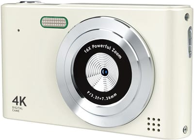 Camera -Digitale camera - Draagbare minicamera- 44MP Compact Fototoestel -Anti-shake en Autofocus - Geschikt voor reisverslagen- voor Jongens en Meisjes - Wit