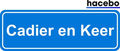 Hacebo - Plaatsnaam Sticker - 29x10 CM - Cadier en Keer sticker - Verkeersborden sticker - grappige cadeaus - Cadier en Keer