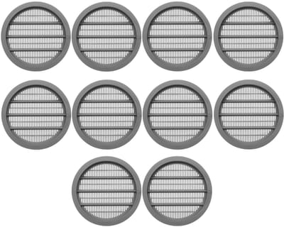 SOTECH 10 stuks ventilatieroosters Ø 65 mm / inbouw-Ø: 55 mm / inbouwdiepte: 7 mm Ventilatieroosters met sleuven voor inbouw met afdekrand Ventilatie binnen en buiten