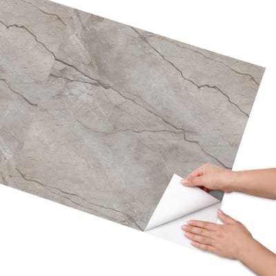 Coloray Meubel Wrap Folie - Grijs Meubelfolie - 65x130 cm - Wrapfolie Keuken Marmeren elegantie - Decoratiefolie - Minimalist Meubelfolie - Meubel Wrap Folie - Woonkamer decoratie - Texturen