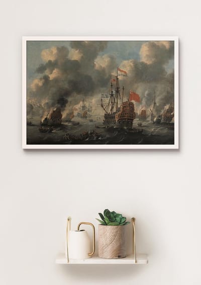Poster In Witte Lijst - Tocht naar Chatham - Peter van der Velde - Michiel de Ruyter - Large 50x70