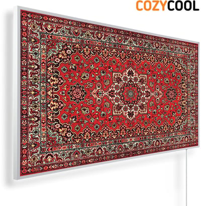 Infraroodpaneel met afbeelding | Traditioneel rood Perzisch tapijt | 1200 Watt | Witte lijst | Infrarood verwarmingspaneel | Infrarood paneel | Infrarood verwarming