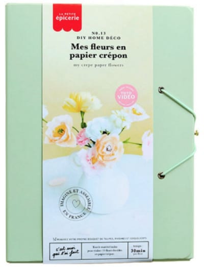La Petite Epicerie DIY HOME DECOR KIT "MY CREPE PAPER FLOWERS/MIJN CREPEPAPIERBLOEMEN" 272g H15xW21xL3cm| Creatieve | Hobbyset | creatief startpakket | kinderen en volwassenen