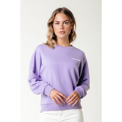 Colourful Rebel Multi Racer Logos Dropped Shoulder Sweat Light Lilac Size: XS | Long-Sleeved Tops Outlet | Dames | Paars