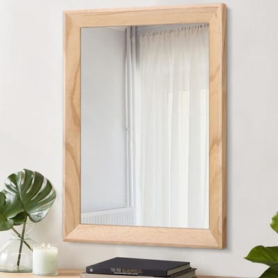 Rustieke Houten Gecoate Vintage Decoratieve Rechthoekige Hangspiegel voor Badkamer en Slaapkamer met Wandbevestiging