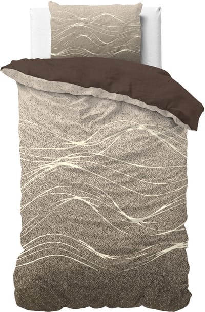 Sleeptime Ravna Dekbedovertrekset - Eenpersoons - 140X200/220 + 1 x kussensloop 60x70 - Taupe