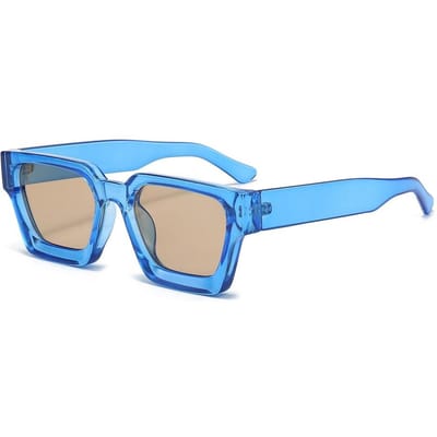 Vierkante Zonnebril Dames Heren UV400 Blauw Groen Punk Vintage Retro Mode Zonnebrillen Glazen Oogkleding Gafas De Sol as picture blue