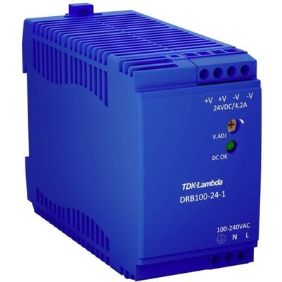 TDK-Lambda DRB100-24-1 DIN-rail netvoeding 24 V/DC 4.2 A 100.8 W Aantal uitgangen:1 x Inhoud 1 stuk(s)