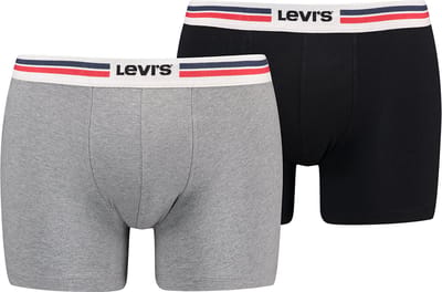 Levi's - 2-Pack - Boxershorts - Lange Pijp - Heren - medium grijs - M - 701222843