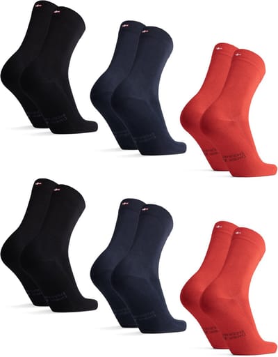 DANISH ENDURANCE Bamboe Sokken - Ademende Antizweet Sokken Zacht - Unisex - 6 Paar - Maat 35-38