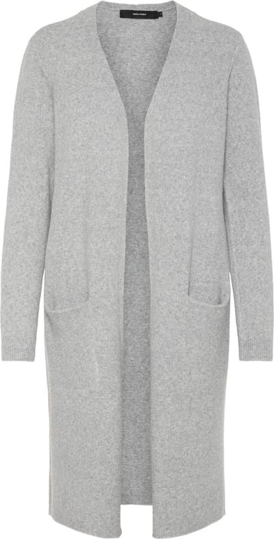 Vero Moda Vest Vmdoffy Ls Long Open Cardigan Noos 10215434 Light Grey Melange Dames Maat - M