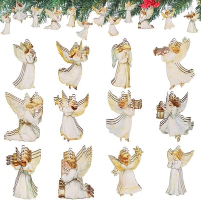 36 stuks houten engel hangers voor kerst, decoratie voor kerstboom, geschenken en figuren