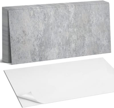 Coloray Plaktegels - Natuursteen textuur Zelfklevende Wandtegels - 40 cm x 20 cm - Grijs Plaktegels - 10 stuks - Rechthoek PVC Tegels - Plaktegels Badkamer - Vloertegels Zelfklevend - Vinyl Tegels Zelfklevend - Portugese Tegels