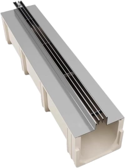 Afvoersysteem Rooster - Drainagegoot Systeem - Water Afvoeren - Hoog Draagvermogen - 110 x 25 x 20 cm - Zilver