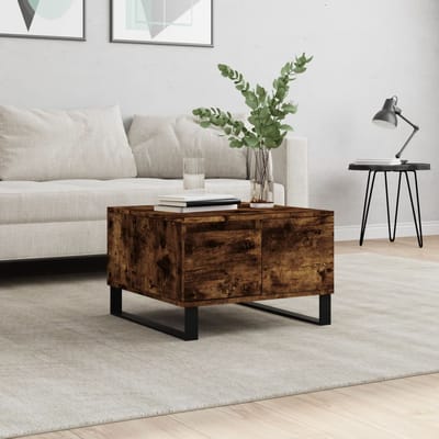 vidaXL - Salontafel - 55x55x36,5 - cm - bewerkt - hout - gerookt - eikenkleurig