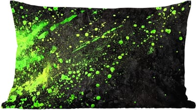 Sierkussens - Kussentjes Woonkamer - 60x40 cm - Spetters - Groen - Chaotisch - Groen