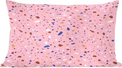 Sierkussens - Kussentjes Woonkamer - 60x40 cm - Terrazzo - Patroon - Kleurrijk - Roze