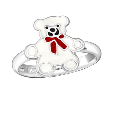 Princess Ring Ade - 925 Zilver E-Coating - Beertje -  Ø10mm - Verstelbaar