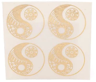 Metalen sticker Yin Yang goud 4x