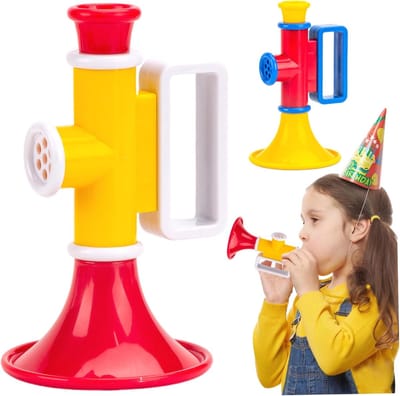 Trompetspeelgoed Set - Kindermuziekinstrument - Muziek Leren - Twee Geluidseffecten - 13.5 x 8 x 7.5 cm - As Afgebeeld