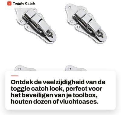 Dailygoods- Toggle Catch Lock Stevige Klink Sluiting - Box Lock Buckle - Handvat voor Gereedschapskist - Duurzaam Hoogwaardig Ijzer - Eenvoudig te Installeren - Vergrendeling