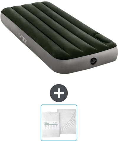 Intex Luchtbed - 1-Persoons - 76 x 191 x 25 cm - Groen - Inclusief en Hoeslaken