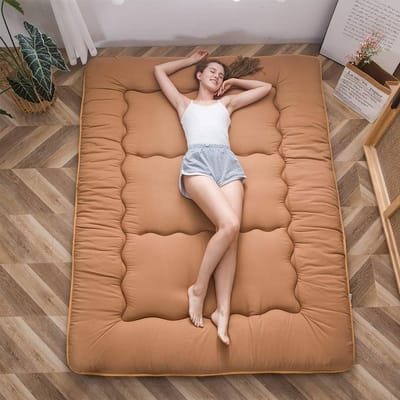 Vouwmatras - Futon matras - Gastvrij Ontvangen - Geïntegreerd Traagschuim - 150 x 200 cm - Lichtbruin