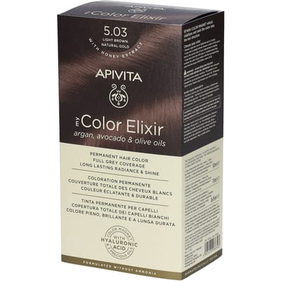 Apivita Hair Colour Haarverf Color Elixir Permanent Hair Color 5.03 1St