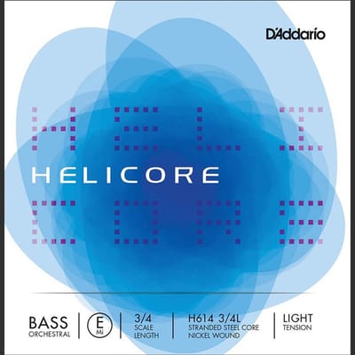 D'Addario H614-34L double bass string E-4 3/4, light, nickel