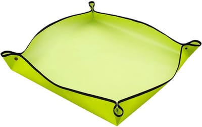 waterdichte verpotmat 75 x 75 cm, draagbare binnen- en buitenplantenpotmat voor vetplanten en kamerplanten, gemakkelijk schoon tuinzeil (fruitgroen)