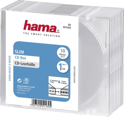 Hama CD box slim 10-pack transparant