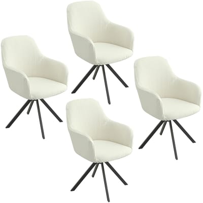 2-/4-delige stoelhoezen met armleuning, jacquard stoelhoezen met armleuning, universele afneembare stoelhoezen, stretch, wasbaar, voor eetkamer, hotel, woonkamer, bruiloft, decoratie, crèmekleurig