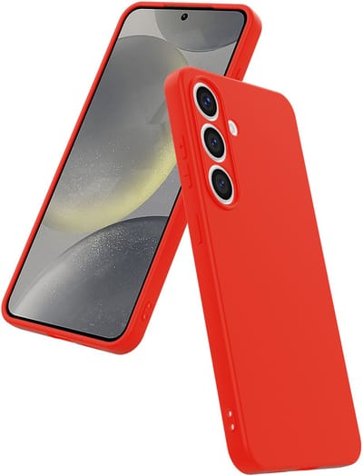Smartphonica Telefoonhoesje Geschikt voor Samsung Galaxy S24 Plus Siliconen met Zachte Beschermende Binnenkant - BackCover Case Soft Inside - Rood geschikt voor Samsung Galaxy S24 Plus