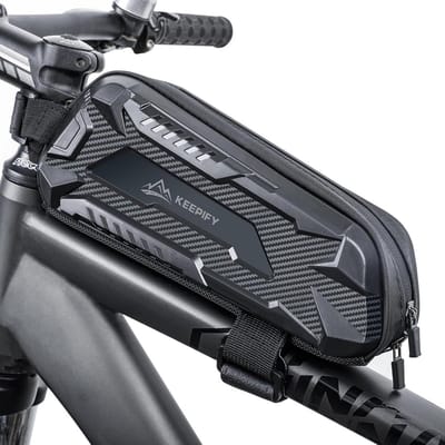 Fiets Frame Tas - Bovenbuis Tas - Fietstochten Ondersteunen - Waterdichte Ritssluiting - 24 cm Lengte - Zwart