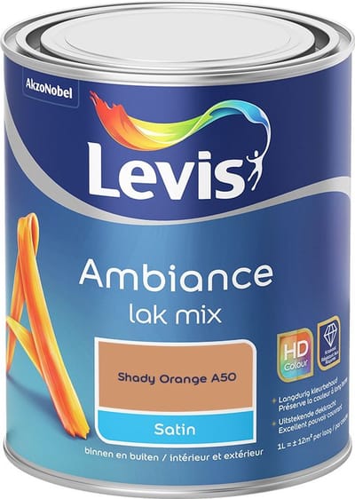 Levis - Ambiance Lak Satin Mix - Shady Orange A50 - Mengverf - 1 L