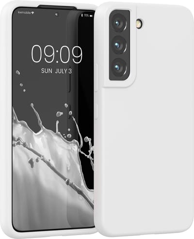 kwmobile telefoonhoesje geschikt voor Samsung Galaxy S22 - Hoesje met siliconen coating - Smartphone case in mat wit