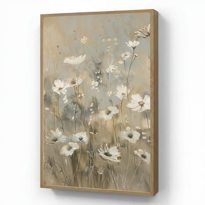 Wandlamp 60x90 cm - Oplaadbaar - Bloemen - Wit - Natuur - Grijs - Modern - Wandlampen binnen woonkamer - Slaapkamer lamp - Decoratieve nachtlamp - Vloerlamp draadloos