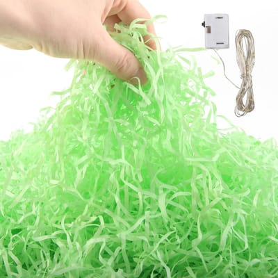 Groene Paasgras Vulling van 300 g met LED Verlichting voor Decoratie en Cadeauverpakking van Placemat en Paasfeest