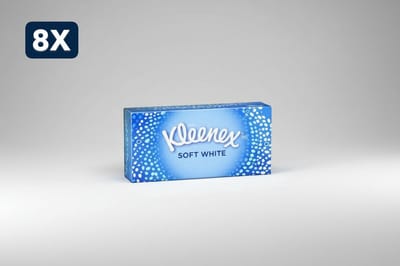 8 x Kleenex - Tissues - Soft White - 70 Tissues