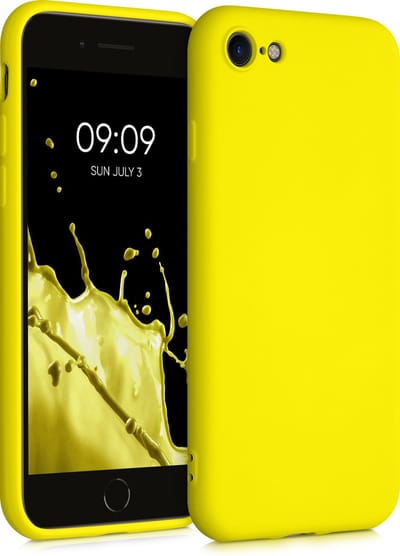 kwmobile telefoonhoesje geschikt voor Apple iPhone SE (2022) / iPhone SE (2020) / iPhone 8 / iPhone 7 - Hoesje voor smartphone - Back cover in stralend geel