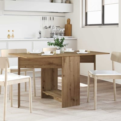 vidaXL - Eettafel - 138 - x - 70 - x - 73,5 - cm - Bewerkt - hout - Artisanaal - eiken