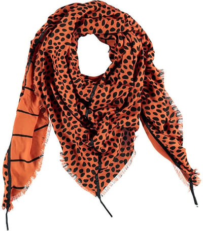 Sarlini Vierkante Mid Brown Dames sjaal Dotjes