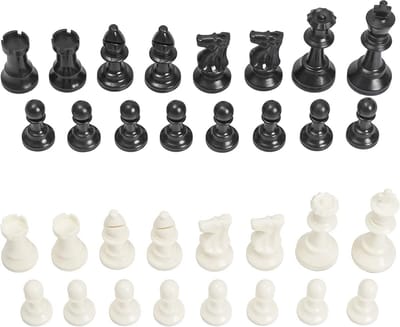 Zware Schaken Stukjes - Modern Ontwerp - 32 Stuks + 2 Extra Koningin - Ideaal Voor Binnen En Buiten Spellen