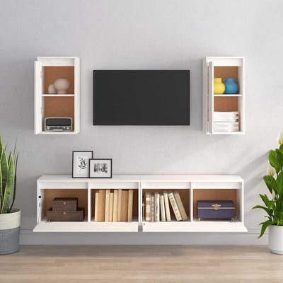 vidaXL - Tv-meubelen - 4 - st - massief - grenenhout - wit